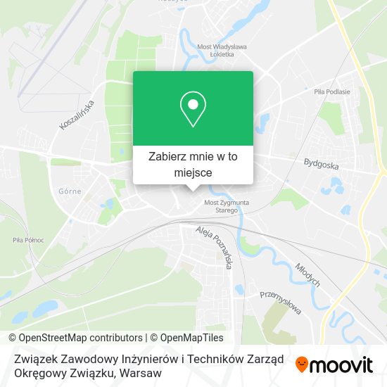 Mapa Związek Zawodowy Inżynierów i Techników Zarząd Okręgowy Związku