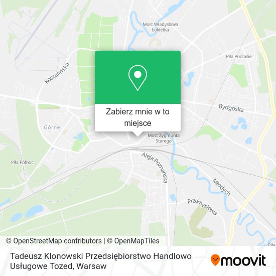 Mapa Tadeusz Klonowski Przedsiębiorstwo Handlowo Usługowe Tozed