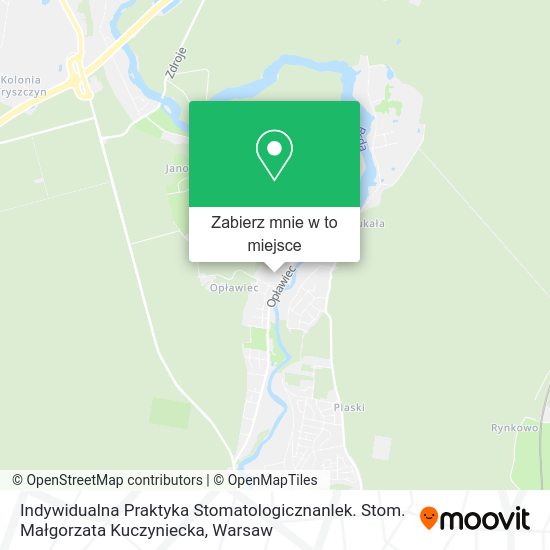 Mapa Indywidualna Praktyka Stomatologicznanlek. Stom. Małgorzata Kuczyniecka