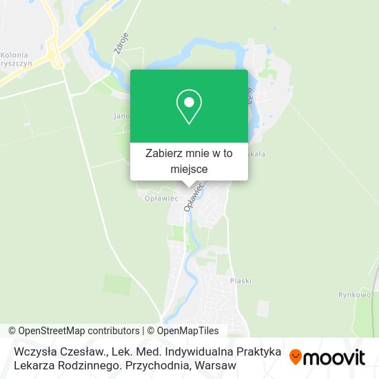 Mapa Wczysła Czesław., Lek. Med. Indywidualna Praktyka Lekarza Rodzinnego. Przychodnia