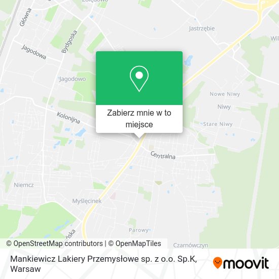 Mapa Mankiewicz Lakiery Przemysłowe sp. z o.o. Sp.K