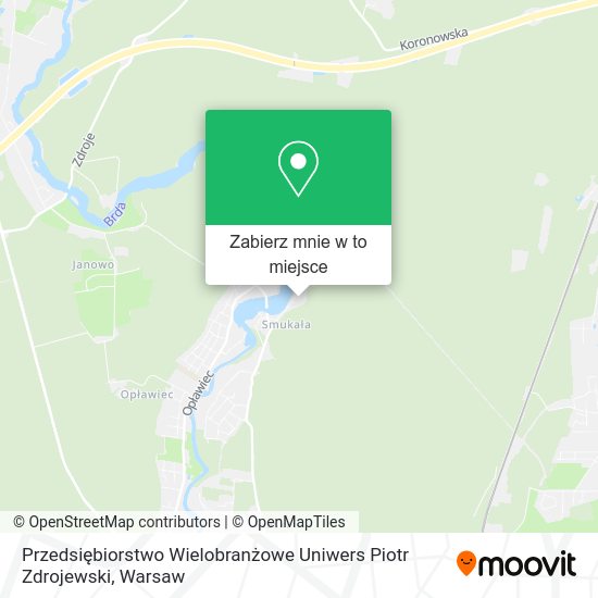 Mapa Przedsiębiorstwo Wielobranżowe Uniwers Piotr Zdrojewski