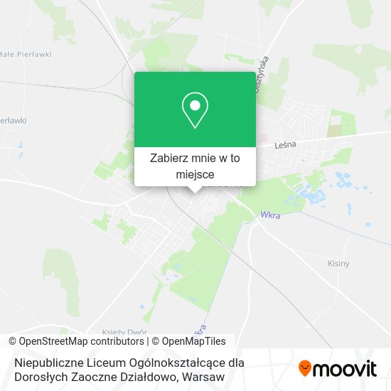 Mapa Niepubliczne Liceum Ogólnokształcące dla Dorosłych Zaoczne Działdowo