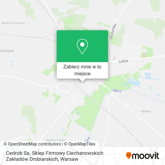 Mapa Cedrob Sa. Sklep Firmowy Ciechanowskich Zakładów Drobiarskich