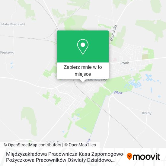 Mapa Międzyzakładowa Pracownicza Kasa Zapomogowo-Pożyczkowa Pracowników Oświaty Działdowo