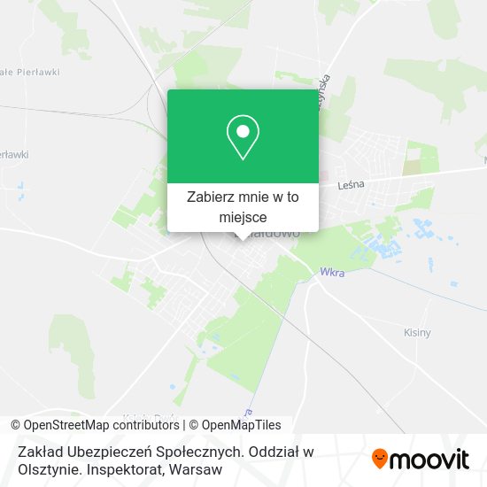 Mapa Zakład Ubezpieczeń Społecznych. Oddział w Olsztynie. Inspektorat