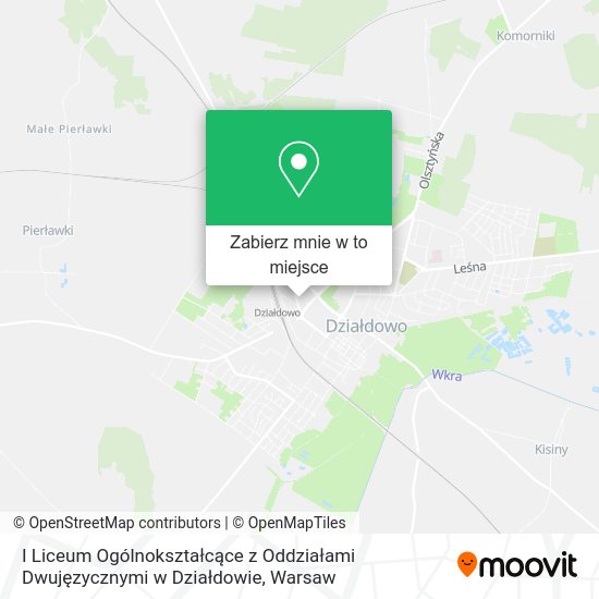 Mapa I Liceum Ogólnokształcące z Oddziałami Dwujęzycznymi w Działdowie