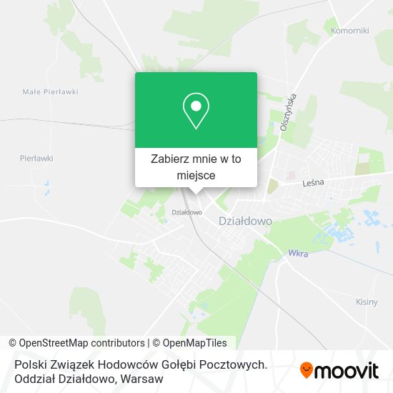 Mapa Polski Związek Hodowców Gołębi Pocztowych. Oddział Działdowo