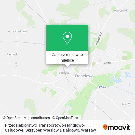 Mapa Przedsiębiorstwo Transportowo-Handlowo-Usługowe. Skrzypek Wiesław Działdowo