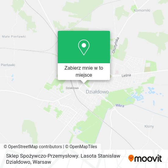 Mapa Sklep Spożywczo-Przemysłowy. Lasota Stanisław Działdowo