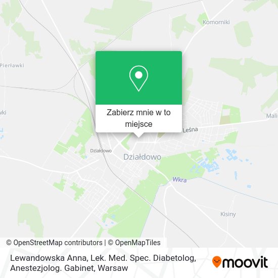 Mapa Lewandowska Anna, Lek. Med. Spec. Diabetolog, Anestezjolog. Gabinet