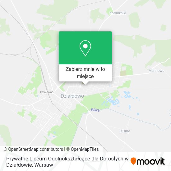 Mapa Prywatne Liceum Ogólnokształcące dla Dorosłych w Działdowie