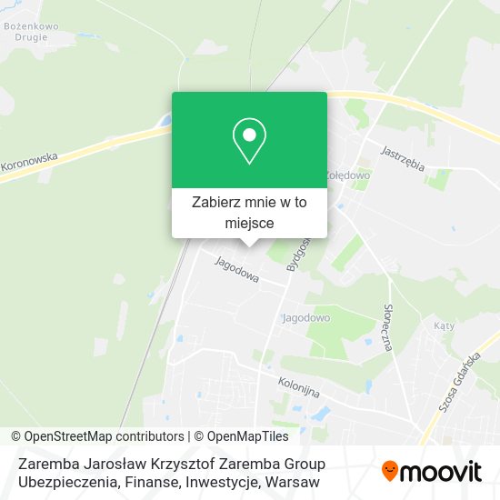 Mapa Zaremba Jarosław Krzysztof Zaremba Group Ubezpieczenia, Finanse, Inwestycje