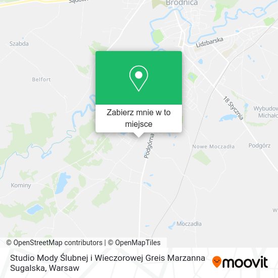 Mapa Studio Mody Ślubnej i Wieczorowej Greis Marzanna Sugalska