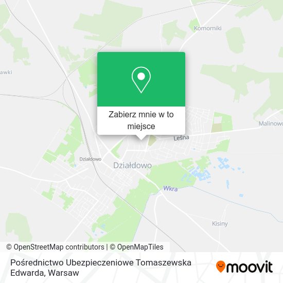 Mapa Pośrednictwo Ubezpieczeniowe Tomaszewska Edwarda