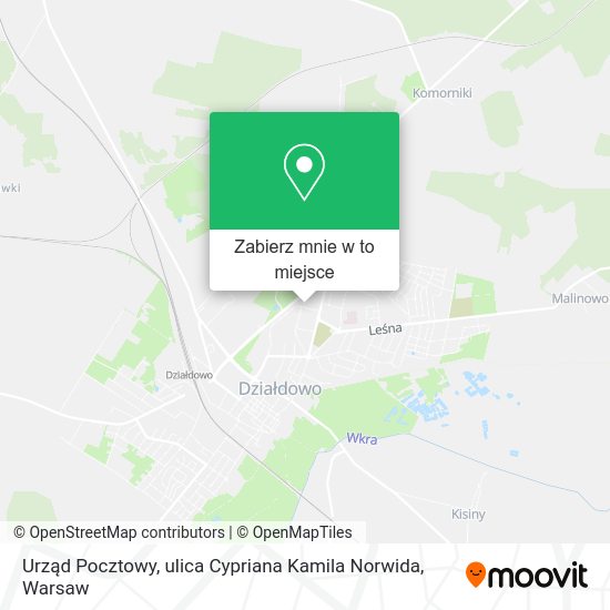 Mapa Urząd Pocztowy, ulica Cypriana Kamila Norwida