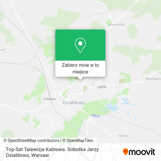 Mapa Top-Sat Telewizja Kablowa. Sobotka Jerzy Działdowo