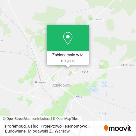 Mapa Prorembud. Usługi Projektowo - Remontowo - Budowlane. Młodawski Z.