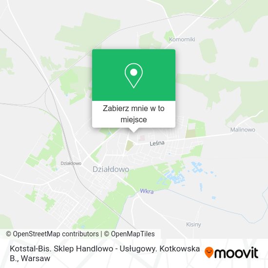 Mapa Kotstal-Bis. Sklep Handlowo - Usługowy. Kotkowska B.