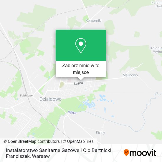 Mapa Instalatorstwo Sanitarne Gazowe i C o Bartnicki Franciszek