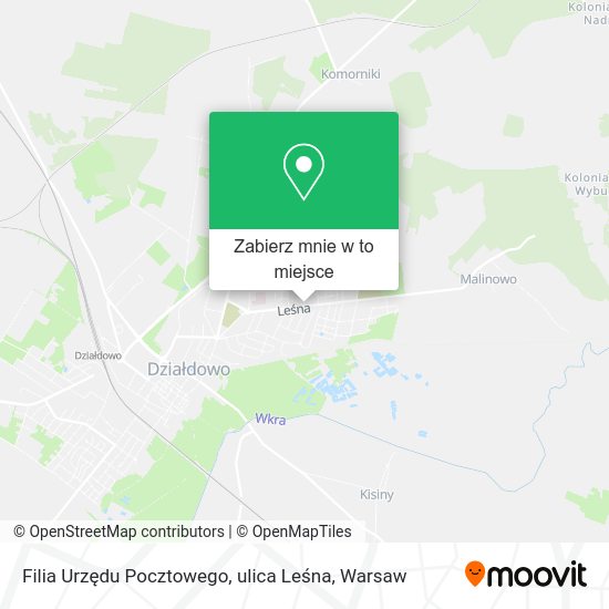 Mapa Filia Urzędu Pocztowego, ulica Leśna