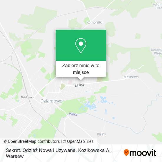 Mapa Sekret. Odzież Nowa i Używana. Kozikowska A.