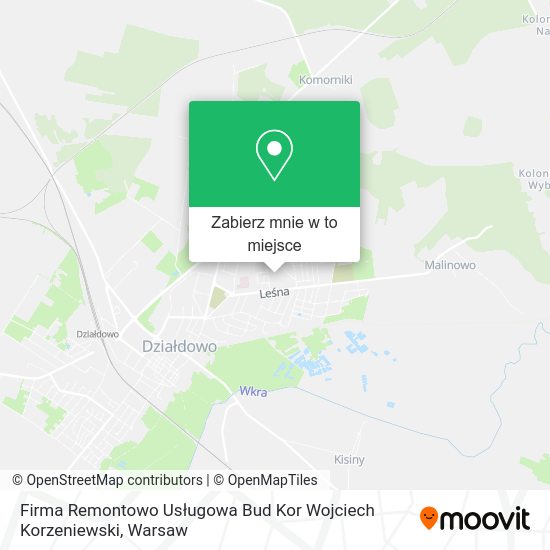 Mapa Firma Remontowo Usługowa Bud Kor Wojciech Korzeniewski