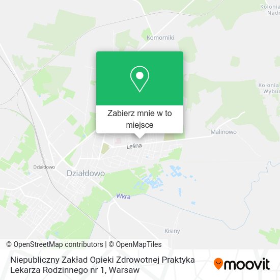 Mapa Niepubliczny Zakład Opieki Zdrowotnej Praktyka Lekarza Rodzinnego nr 1