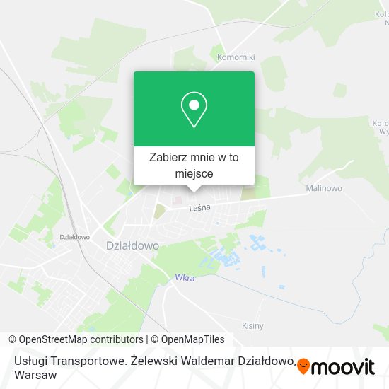 Mapa Usługi Transportowe. Żelewski Waldemar Działdowo