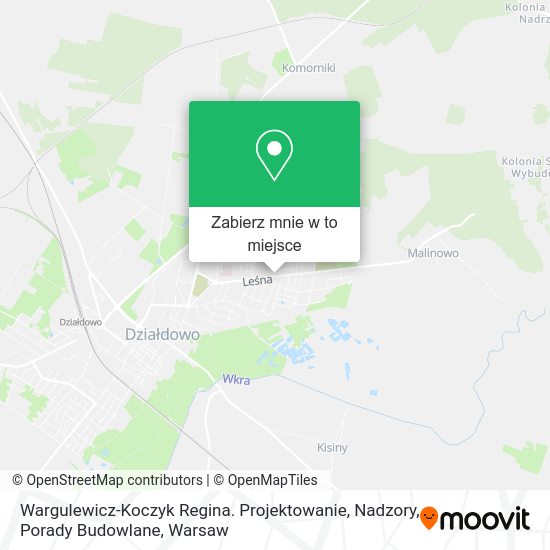 Mapa Wargulewicz-Koczyk Regina. Projektowanie, Nadzory, Porady Budowlane