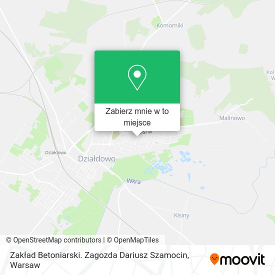 Mapa Zakład Betoniarski. Zagozda Dariusz Szamocin