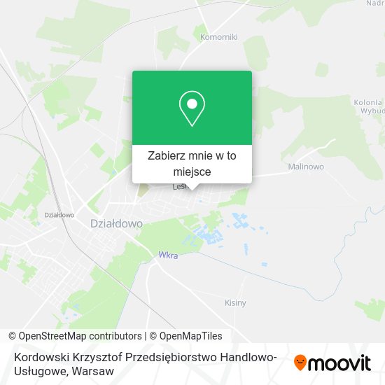 Mapa Kordowski Krzysztof Przedsiębiorstwo Handlowo-Usługowe