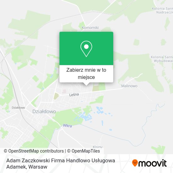 Mapa Adam Zaczkowski Firma Handlowo Usługowa Adamek