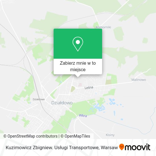 Mapa Kuzimowicz Zbigniew. Usługi Transportowe