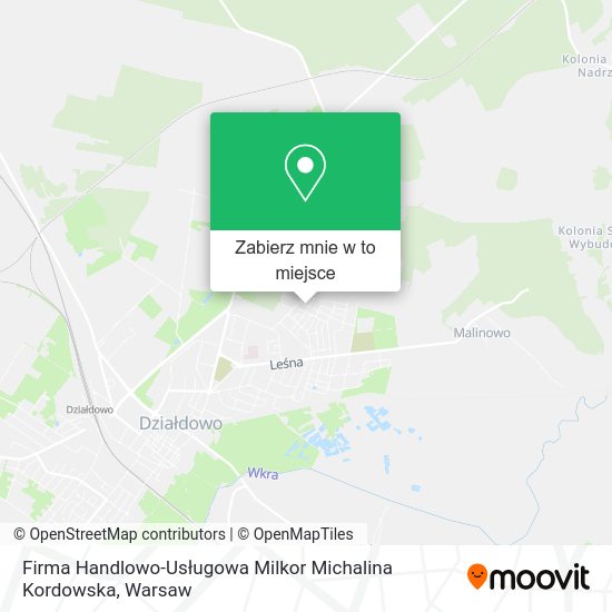 Mapa Firma Handlowo-Usługowa Milkor Michalina Kordowska