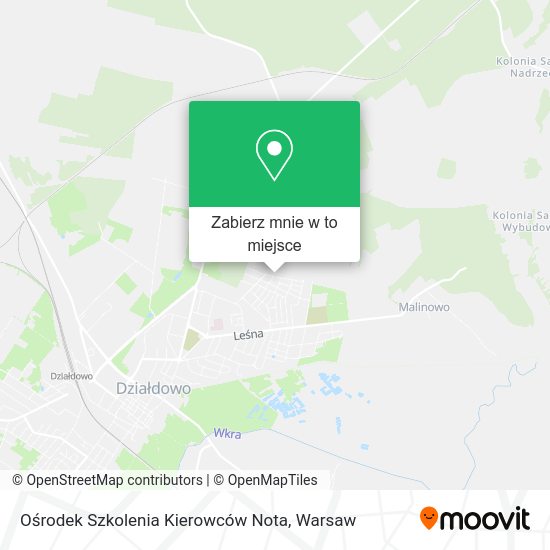 Mapa Ośrodek Szkolenia Kierowców Nota