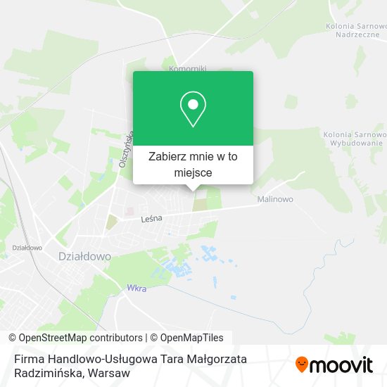 Mapa Firma Handlowo-Usługowa Tara Małgorzata Radzimińska