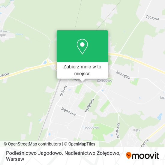 Mapa Podleśnictwo Jagodowo. Nadleśnictwo Żołędowo