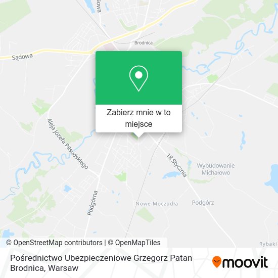 Mapa Pośrednictwo Ubezpieczeniowe Grzegorz Patan Brodnica