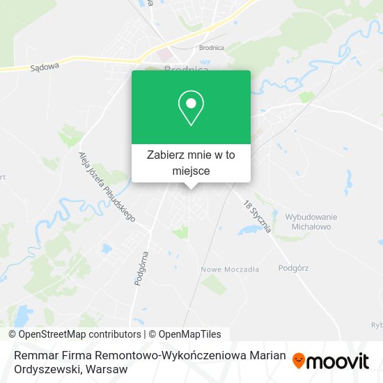 Mapa Remmar Firma Remontowo-Wykończeniowa Marian Ordyszewski