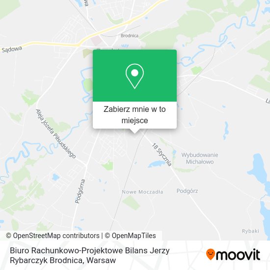 Mapa Biuro Rachunkowo-Projektowe Bilans Jerzy Rybarczyk Brodnica