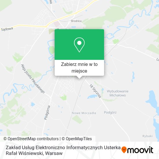 Mapa Zakład Usług Elektroniczno Informatycznych Usterka Rafał Wiśniewski