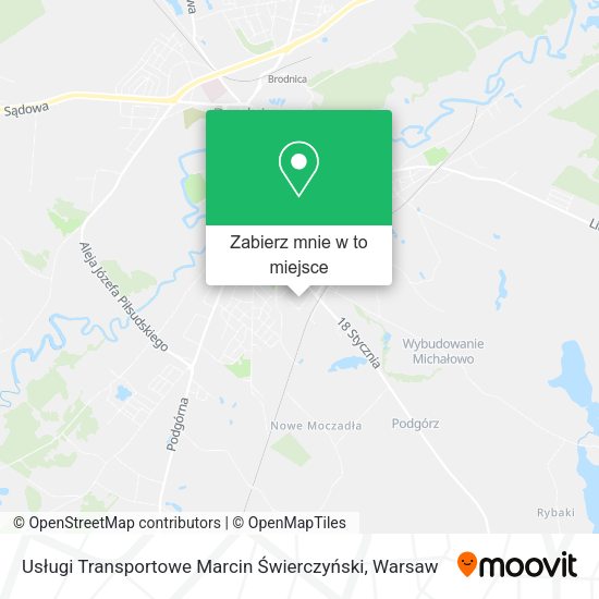 Mapa Usługi Transportowe Marcin Świerczyński