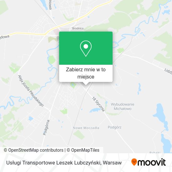 Mapa Usługi Transportowe Leszek Lubczyński