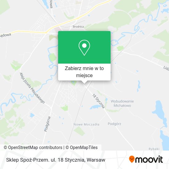 Mapa Sklep Spoż-Przem. ul. 18 Stycznia