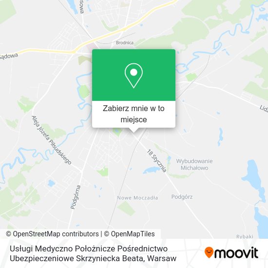 Mapa Usługi Medyczno Położnicze Pośrednictwo Ubezpieczeniowe Skrzyniecka Beata