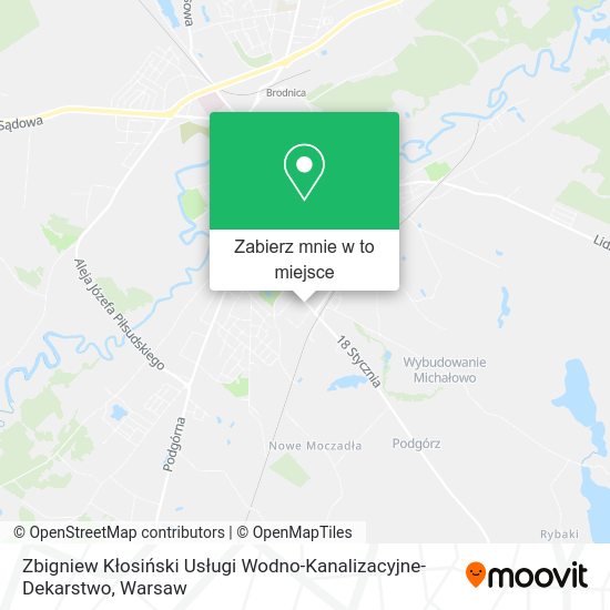 Mapa Zbigniew Kłosiński Usługi Wodno-Kanalizacyjne-Dekarstwo