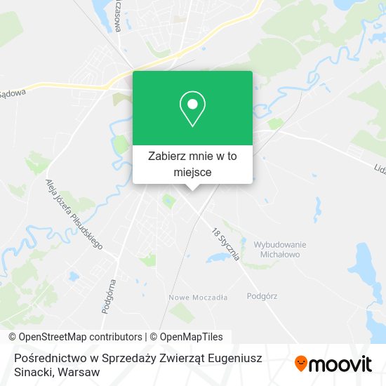 Mapa Pośrednictwo w Sprzedaży Zwierząt Eugeniusz Sinacki