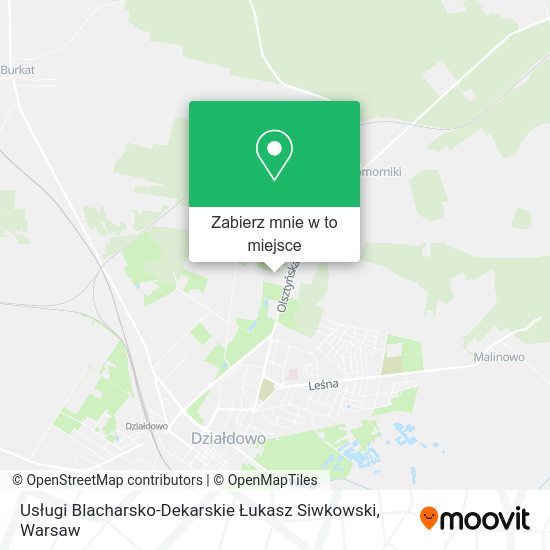 Mapa Usługi Blacharsko-Dekarskie Łukasz Siwkowski