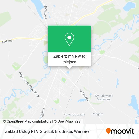 Mapa Zaklad Uslug RTV Glodzik Brodnica